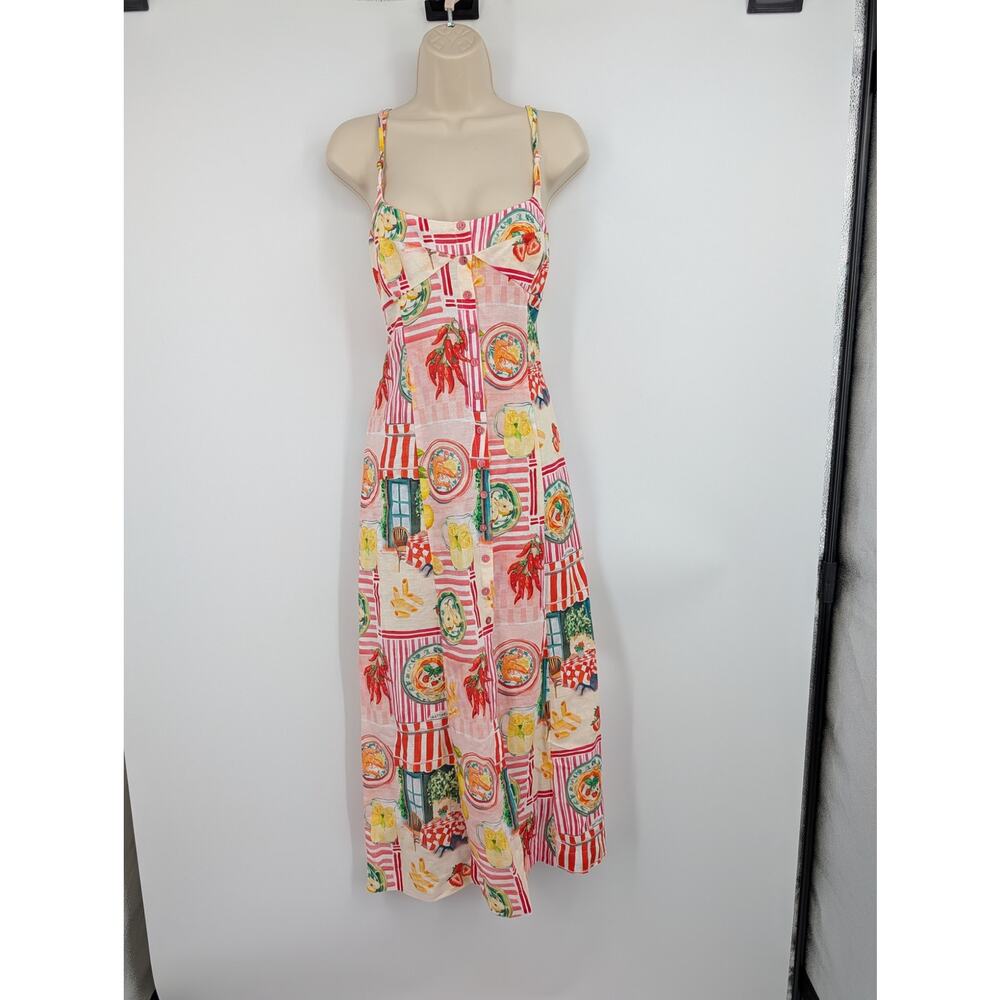Zara Pink Multi-Color Printed Maxi Dress